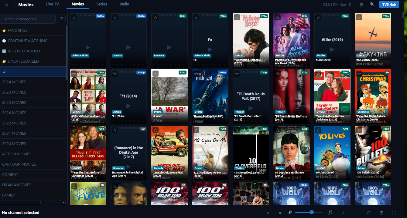 TVS Hub movies browser